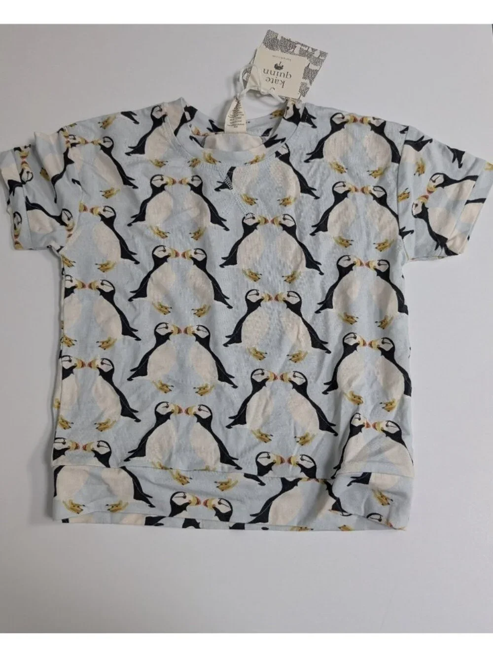 Kate Quinn Modal Puffins Short Sleeve Jogger Set 2T Birds PNW
